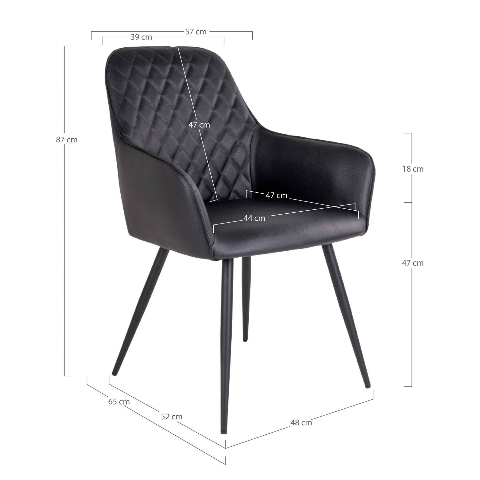Scaun de dining, piele PU, negru, picioare negre