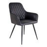 Scaun de dining Harbo din piele ecologica neagra