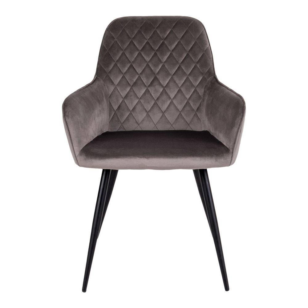 Scaun de dining din catifea, bej-gri, picioare negre