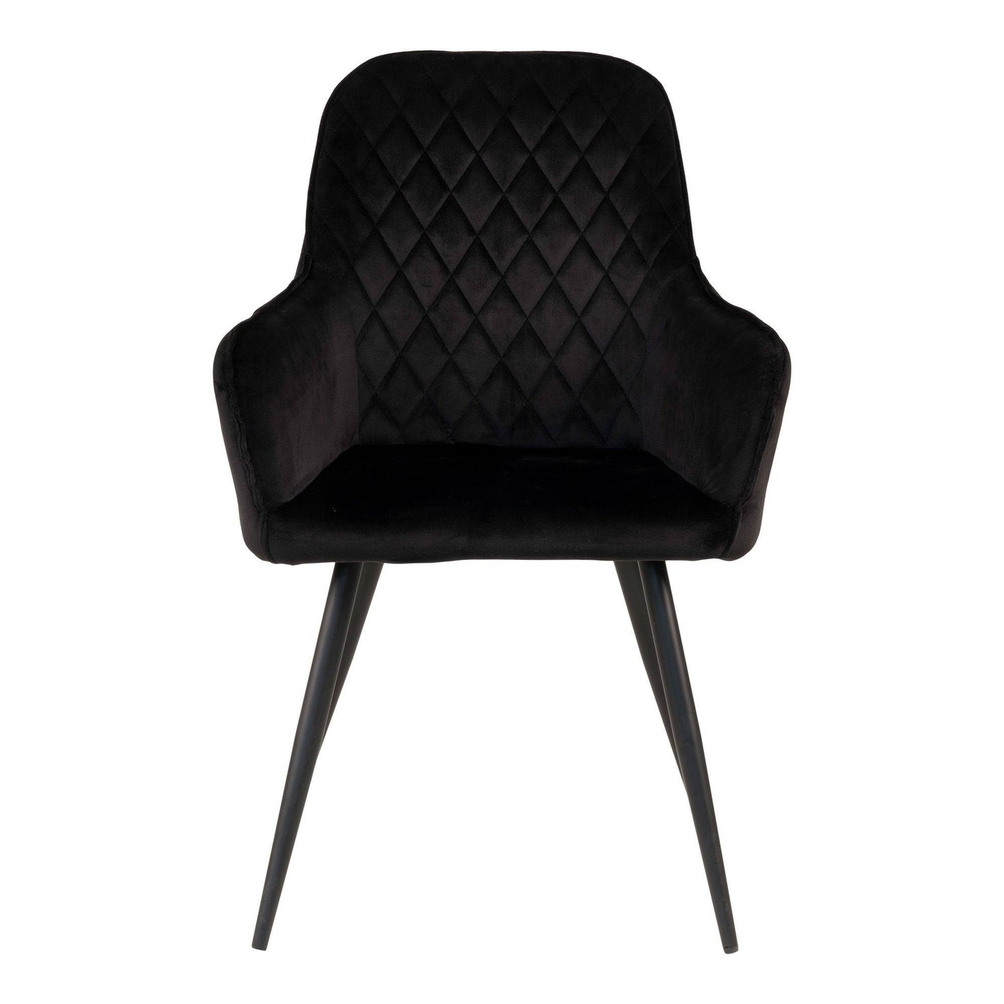 Scaun de dining din catifea, negru, picioare negre