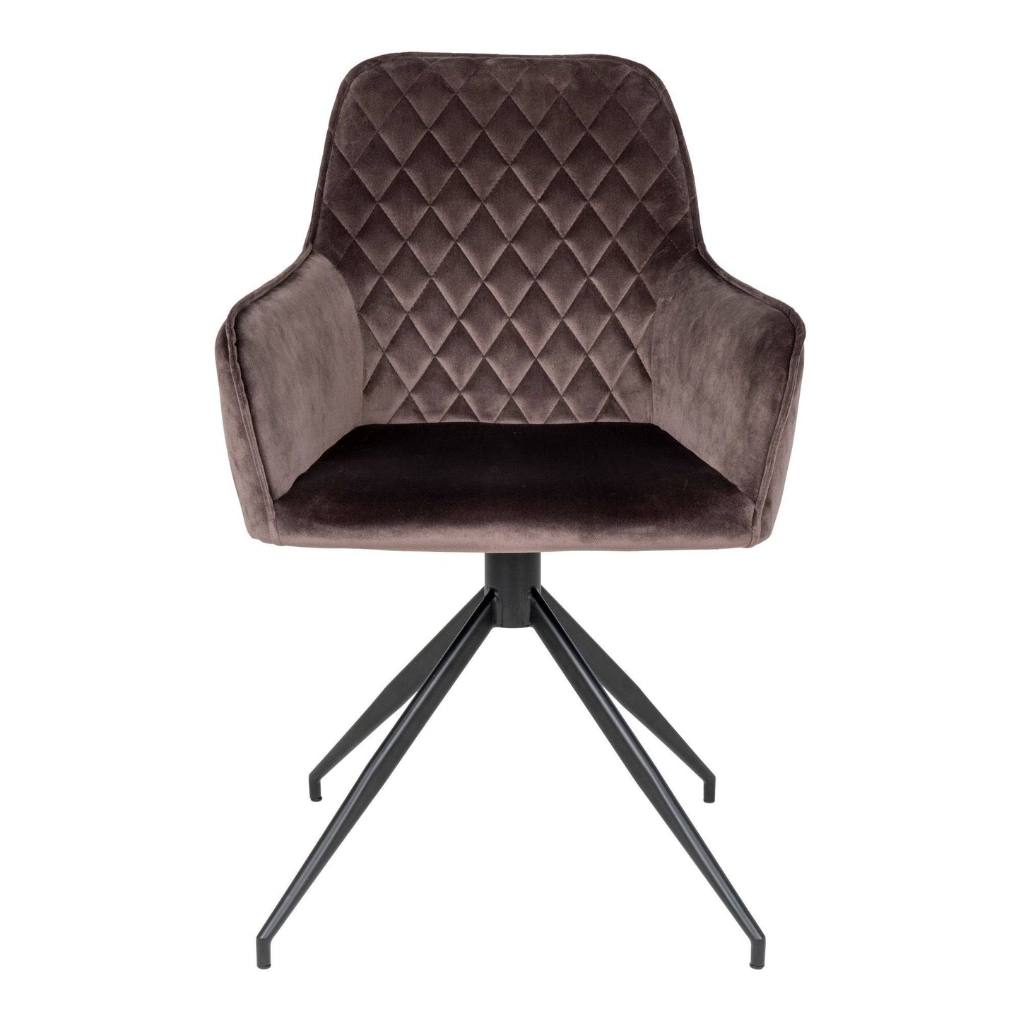  Scaun de dining rotativ din catifea, bej-gri, picioare negre