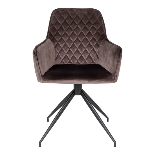  Scaun de dining rotativ din catifea, bej-gri, picioare negre