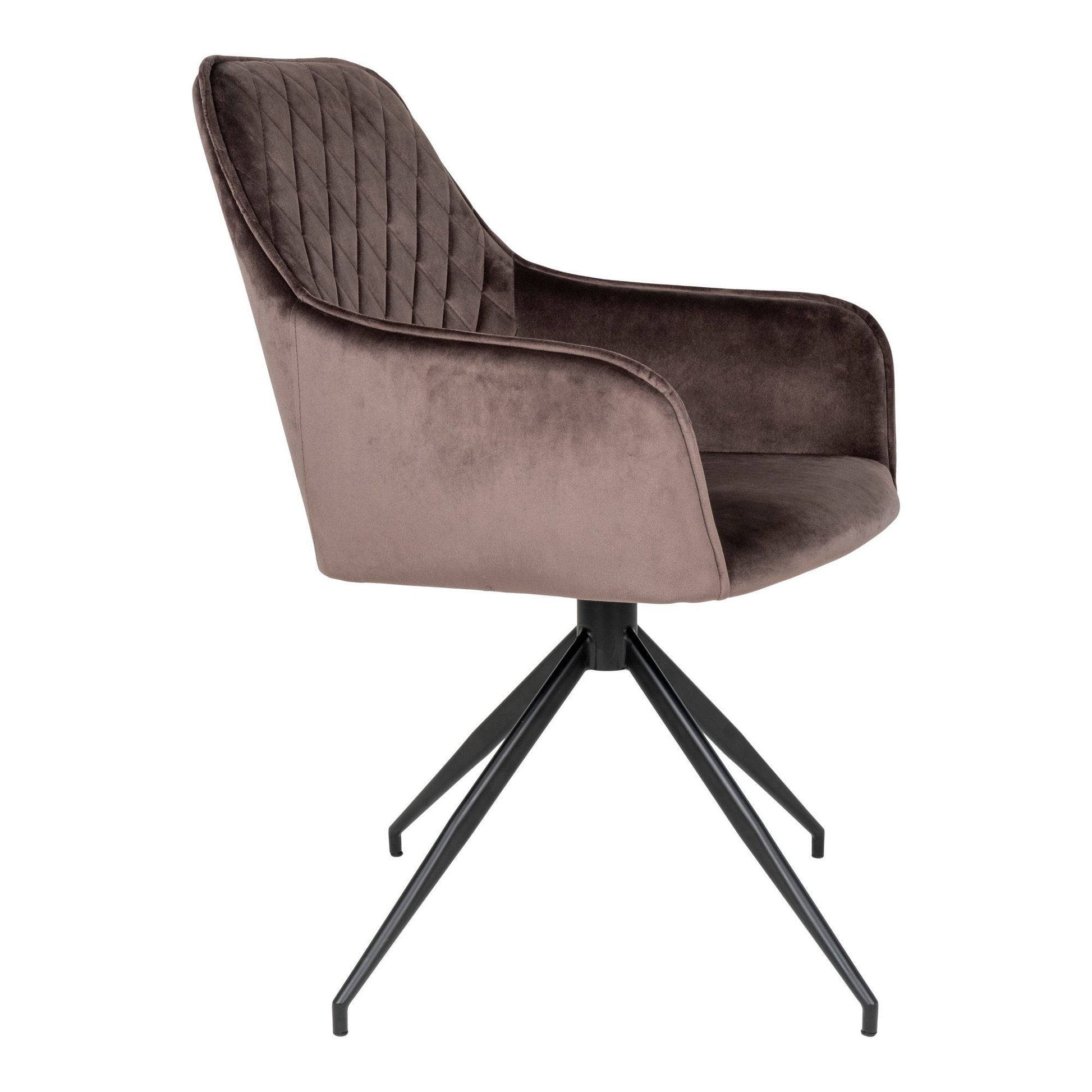  Scaun de dining rotativ din catifea, bej-gri, picioare negre
