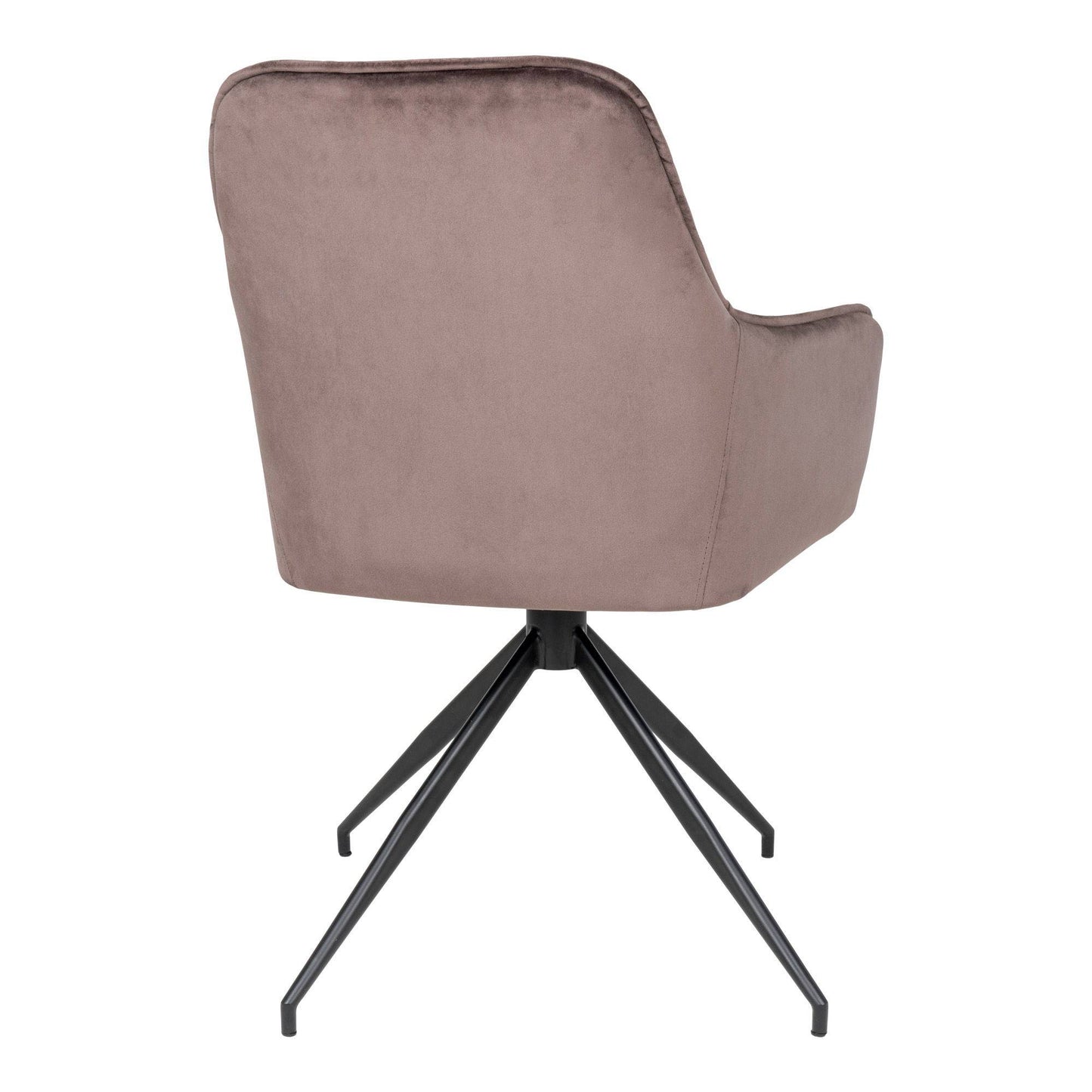  Scaun de dining rotativ din catifea, bej-gri, picioare negre
