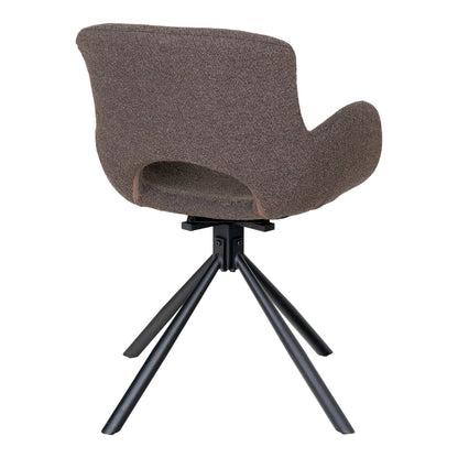 Scaun de dining rotativ, material bouclé, bej-gri