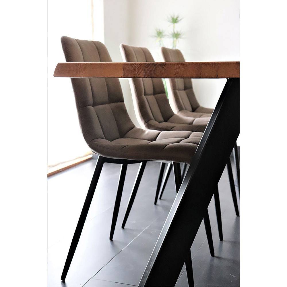 Scaun de dining rotativ, material bouclé, bej-gri, in living modern