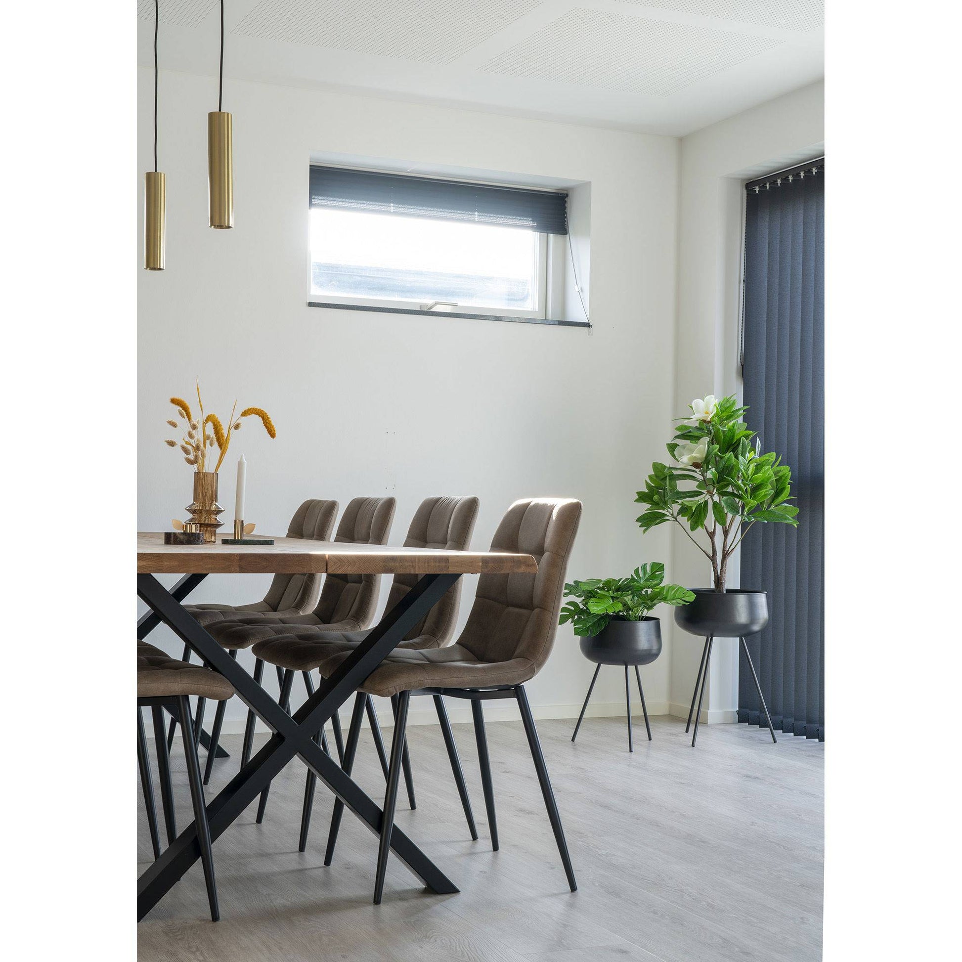 Scaun de dining rotativ, material bouclé, bej-gri, in living modern