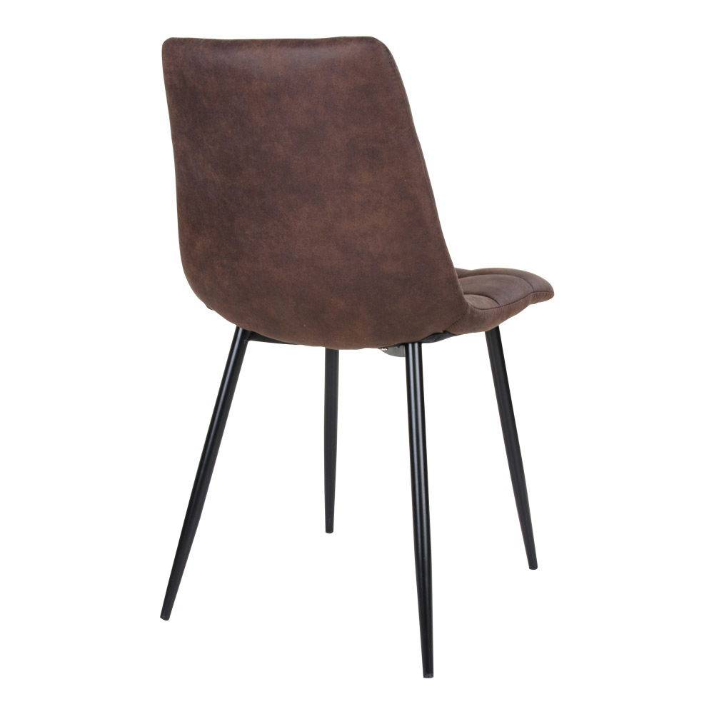 Scaun de dining, microfibra, maro inchis, picioare negre