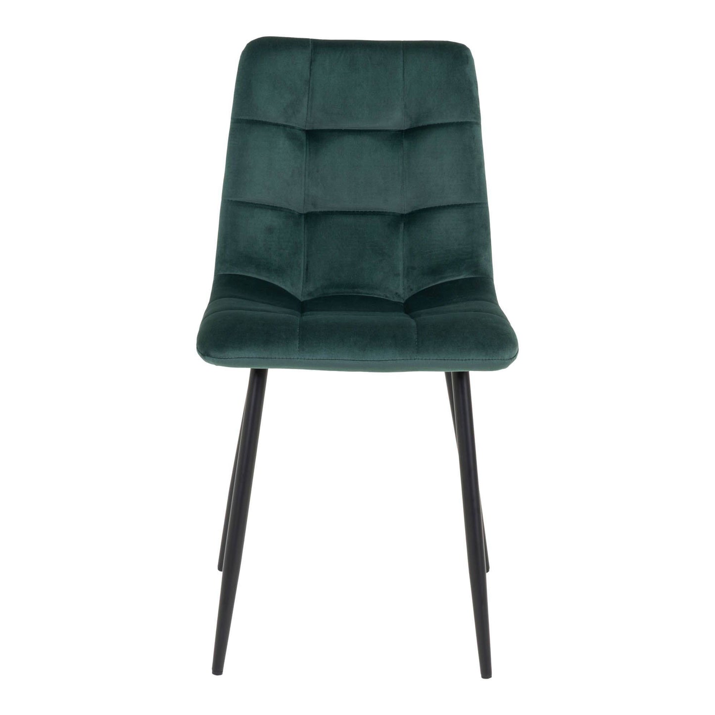 Scaun de dining din catifea, verde inchis, picioare negre