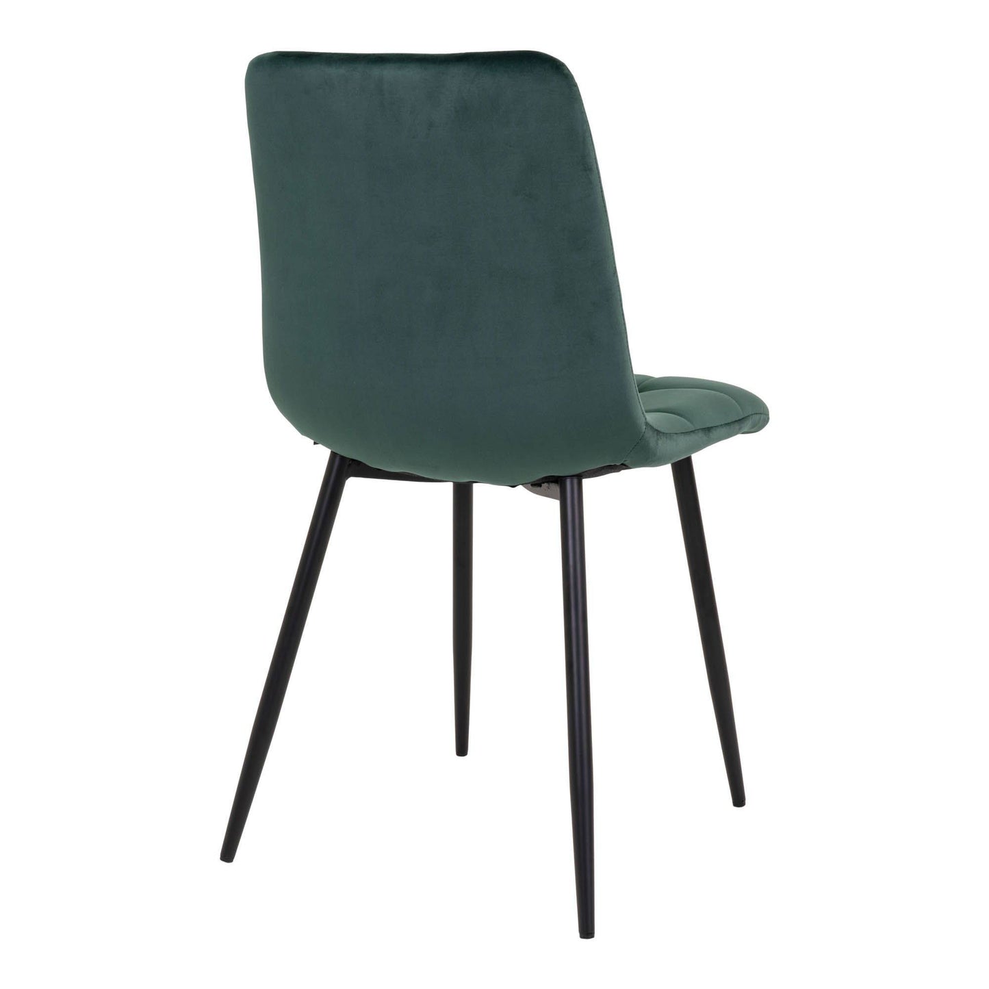 Scaun de dining din catifea, verde inchis, picioare negre