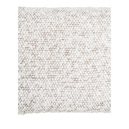 Scaun de dining din material bouclé, alb, picioare negre, detaliu