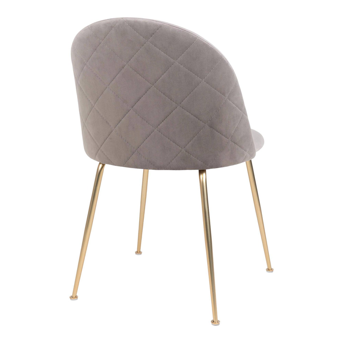 Scaun de dining din catifea, gri, picioare cu aspect alama
