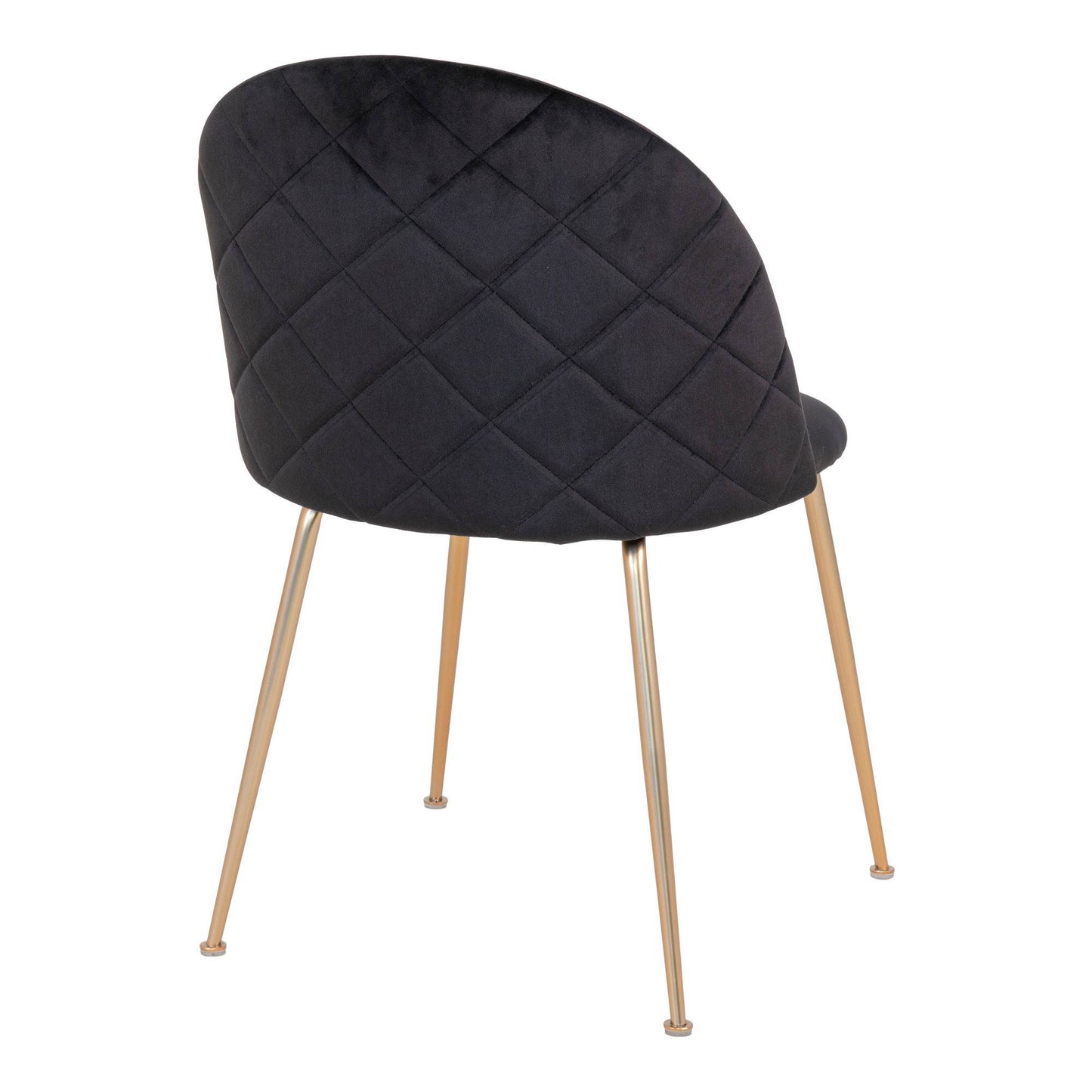 Scaun de dining din catifea, negru, cu picioare cu aspect alama