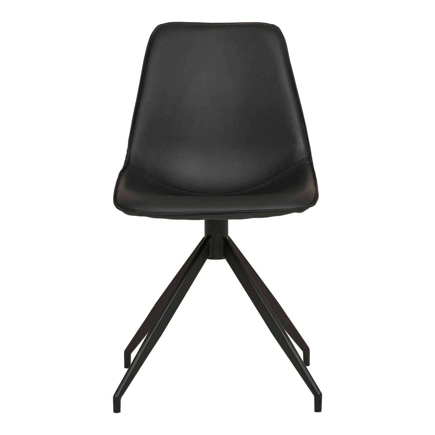 Scaun de dining rotativ, piele PU, negru, picioare negre