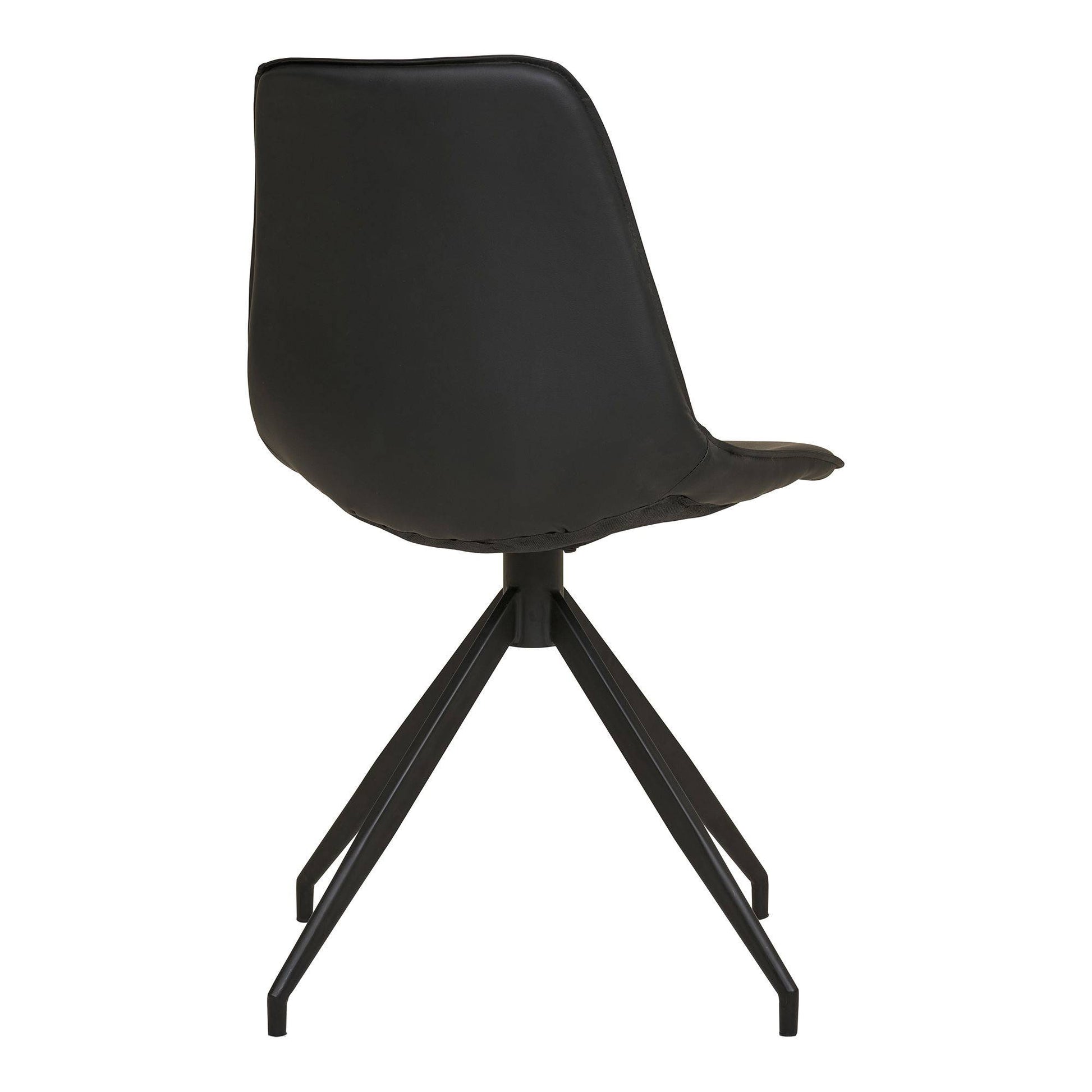 Scaun de dining rotativ, piele PU, negru, picioare negre