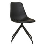 Scaun de dining rotativ Monaco din piele ecologica neagra