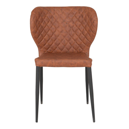 Scaun de dining, maro vintage, picioare negre