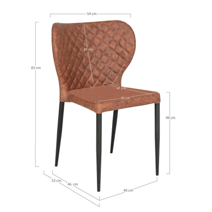 Scaun de dining, maro vintage, picioare negre