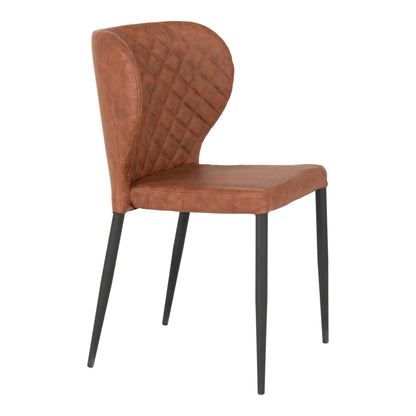 Scaun de dining, maro vintage, picioare negre