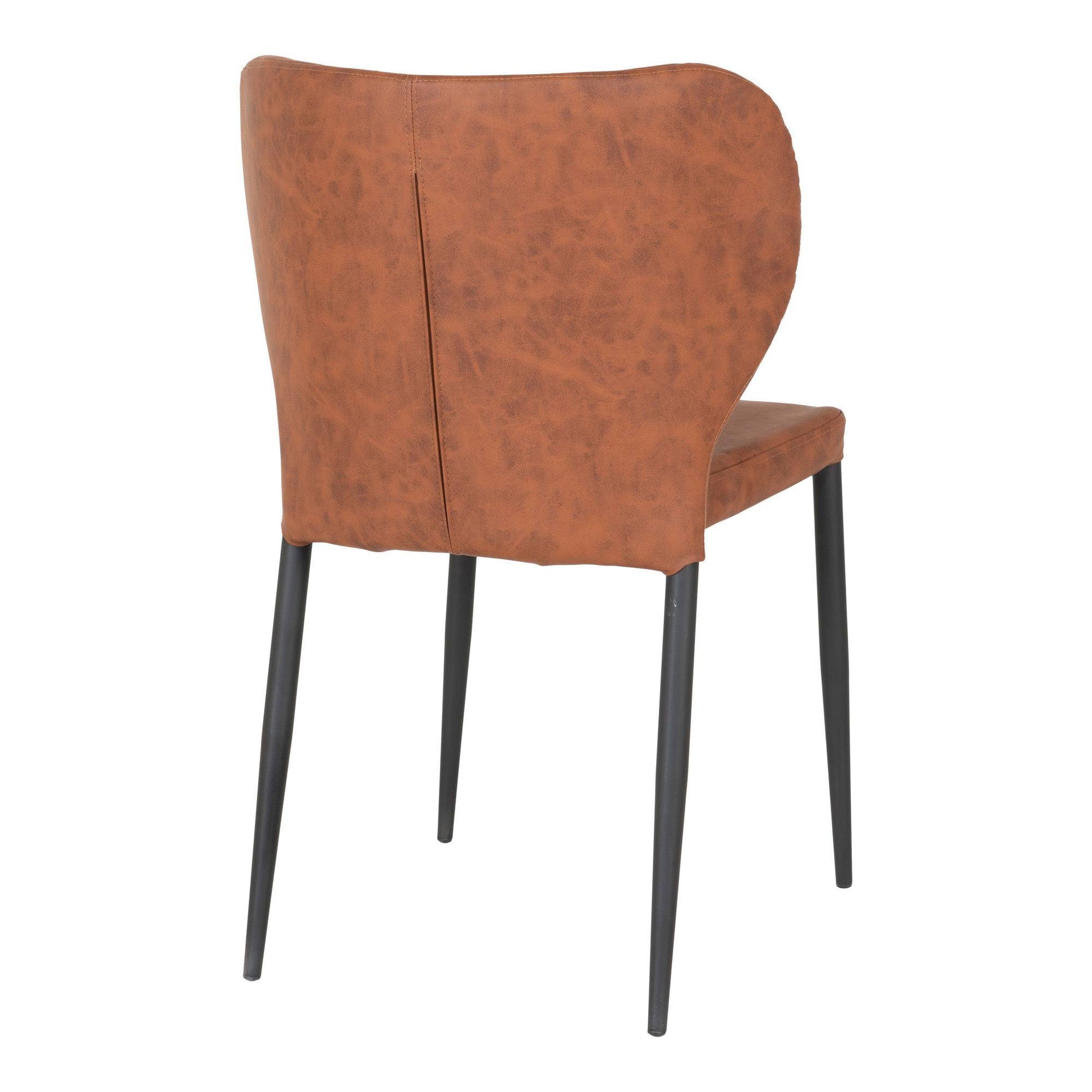Scaun de dining, maro vintage, picioare negre