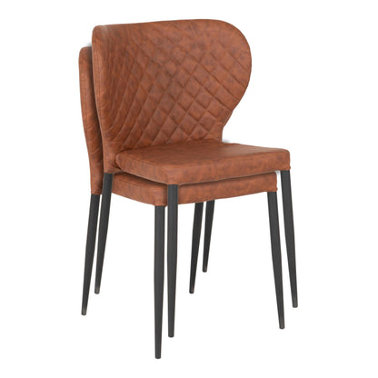 Scaun de dining, maro vintage, picioare negre