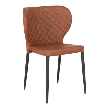 Scaun de dining, maro vintage, picioare negre