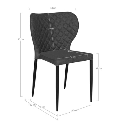 Scaun de dining, piele PU, gri inchis, picioare negre