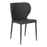 Scaun de dining Pisa din piele ecologica gri inchis, picioare negre