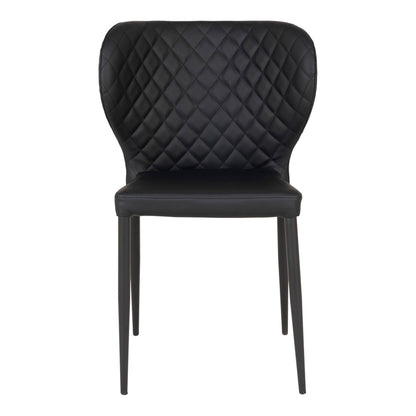 Scaun de dining, piele PU, negru, picioare negre