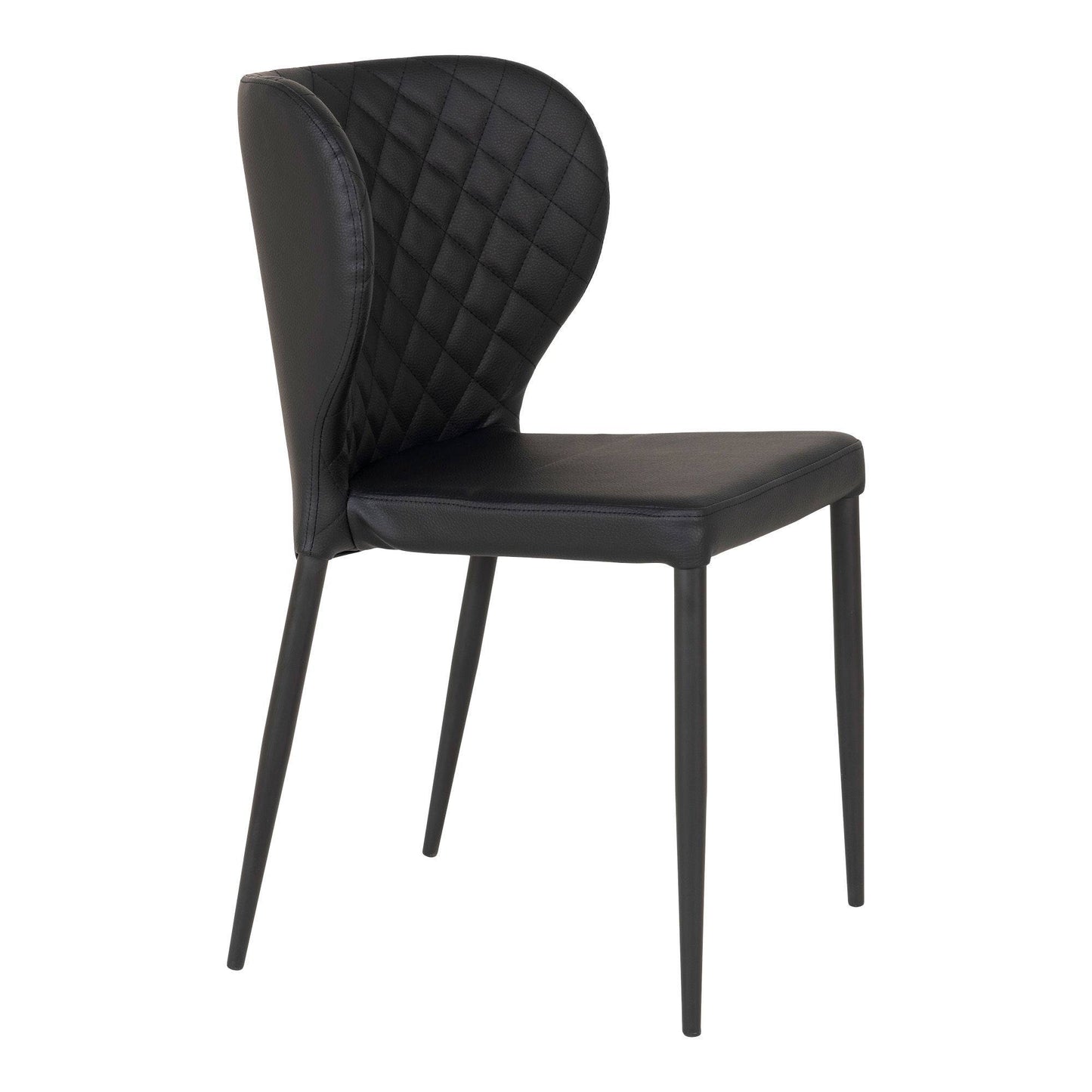 Scaun de dining, piele PU, negru, picioare negre