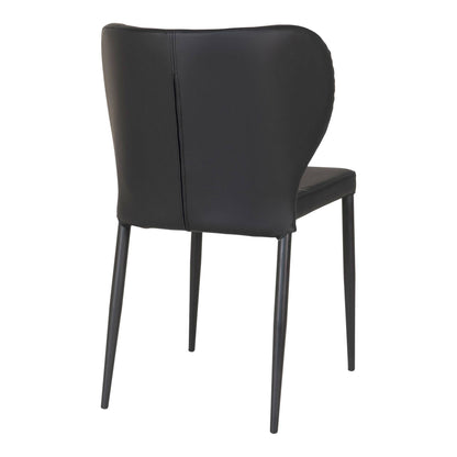 Scaun de dining, piele PU, negru, picioare negre