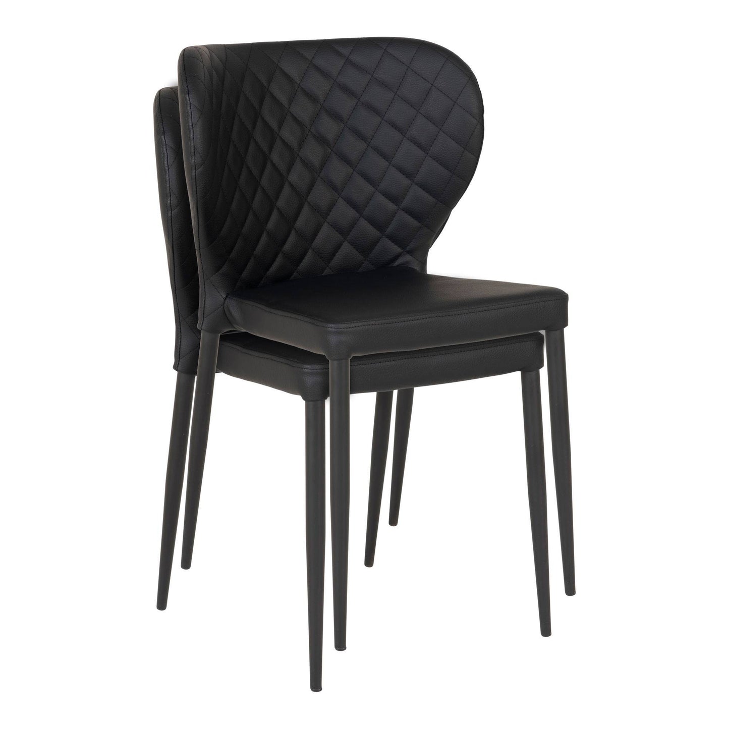 Scaun de dining, piele PU, negru, picioare negre