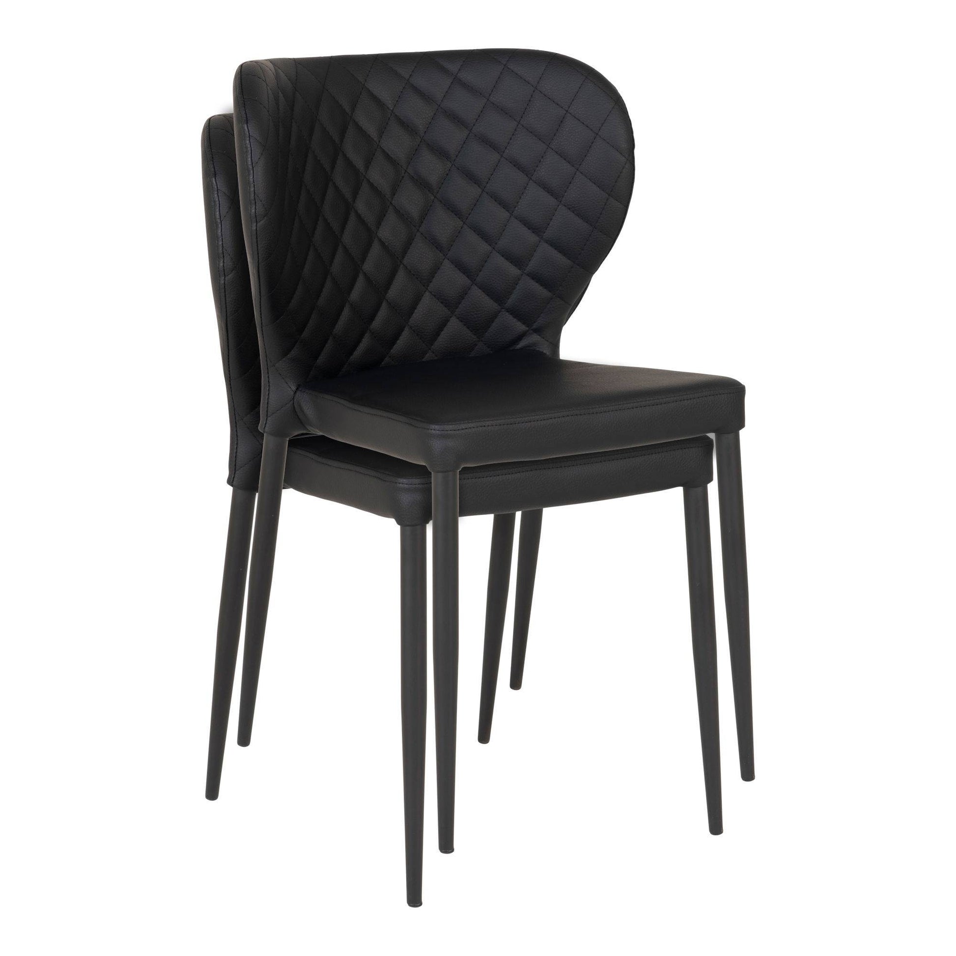 Scaun de dining, piele PU, negru, picioare negre