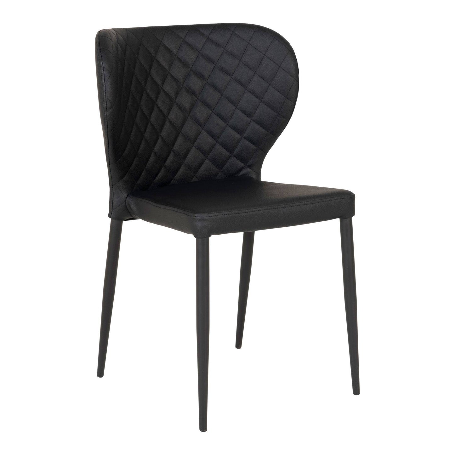 Scaun de dining, piele PU, negru, picioare negre