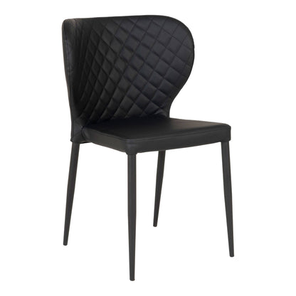 Scaun de dining, piele PU, negru, picioare negre