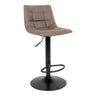 Scaun de bar Middelfart din microfibra, maro deschis, cu picioare negre