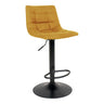 Scaun de bar Middelfart din catifea galben mustar, picioare negre