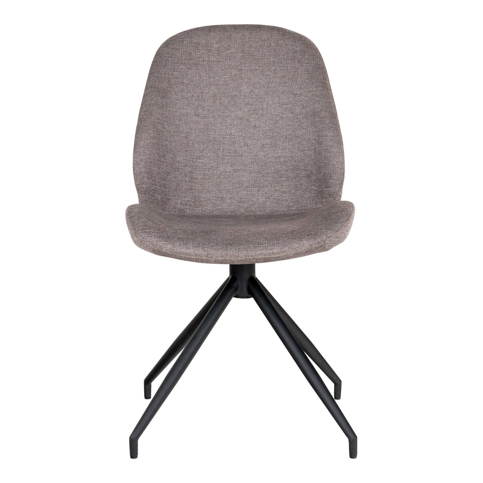 Scaun de dining rotativ, culoare gri piatra, picioare negre