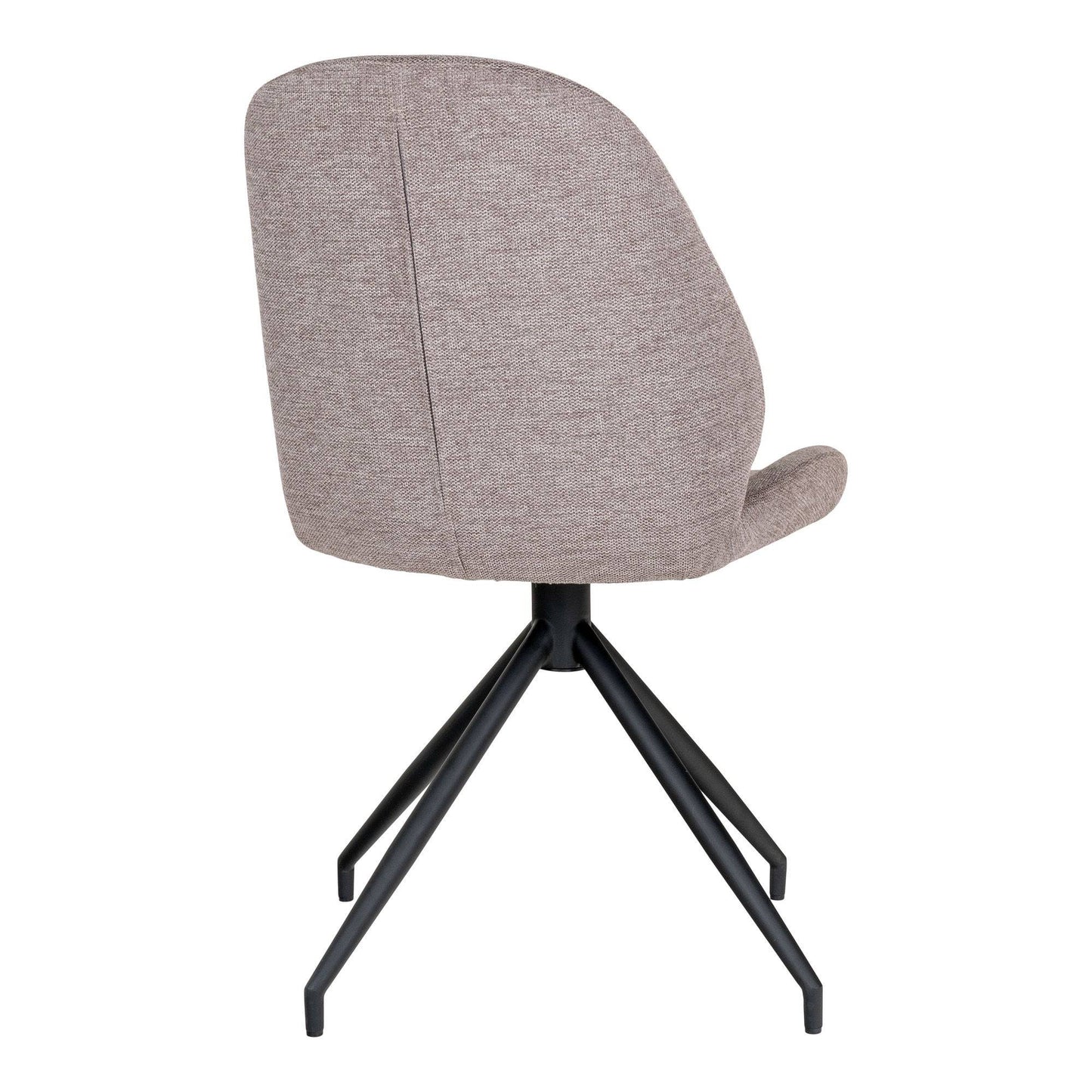 Scaun de dining rotativ, culoare gri piatra, picioare negre