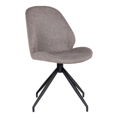 Scaun de dining rotativ, culoare gri piatra, picioare negre