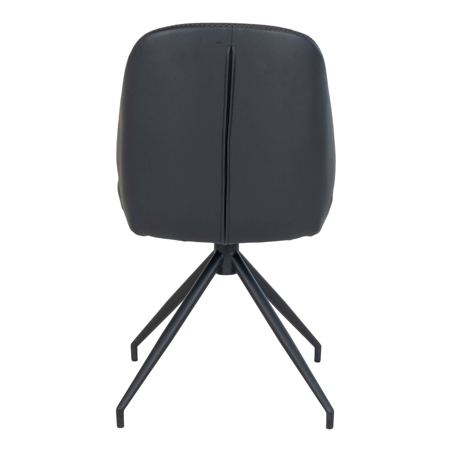Scaun de dining rotativ, piele PU negru, picioare negre