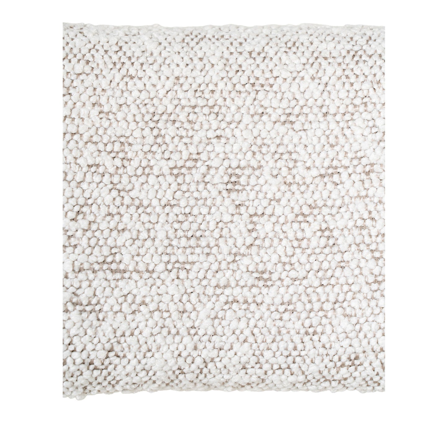 Scaun de bar rotativ, material bouclé, alb, picioare negre, detaliu material