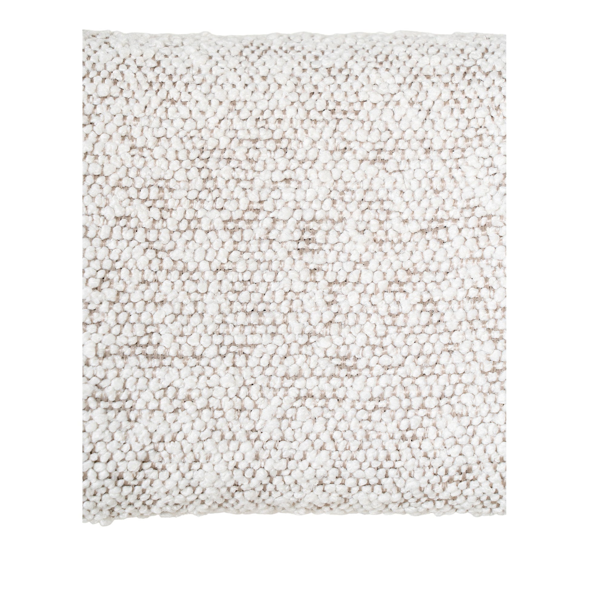 Scaun de bar rotativ, material bouclé, alb, picioare negre, detaliu material