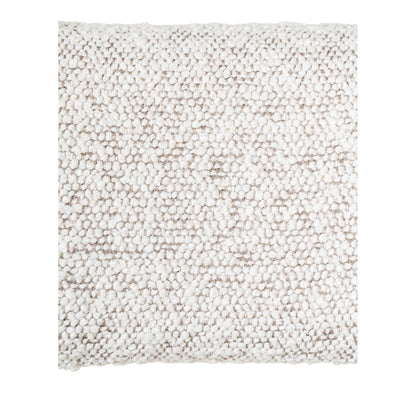 Scaun de bar rotativ, material bouclé, alb, picioare negre, detaliu material