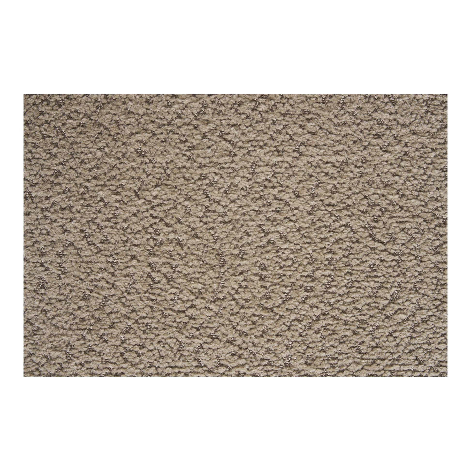 Scaun de dining, material bouclé, bej, picioare negre, detaliu sezut