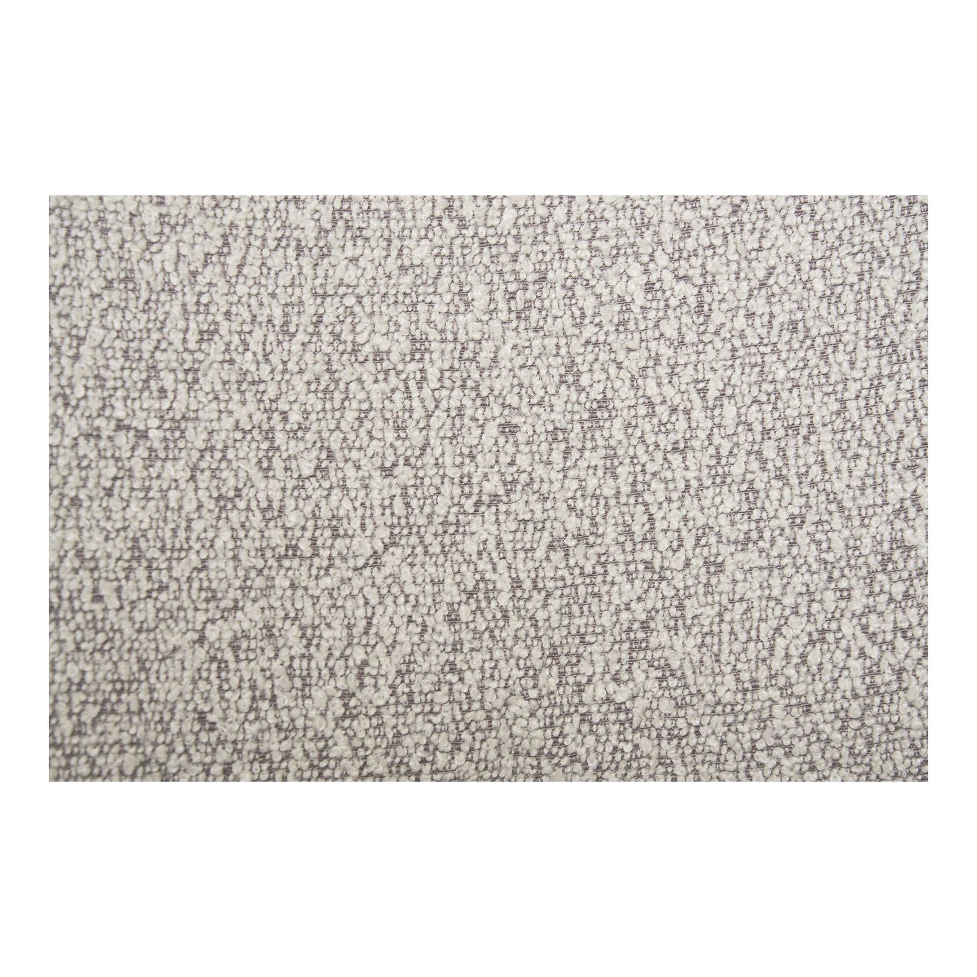 Scaun de dining, material bouclé, nisipiu, picioare negre, detaliu sezut