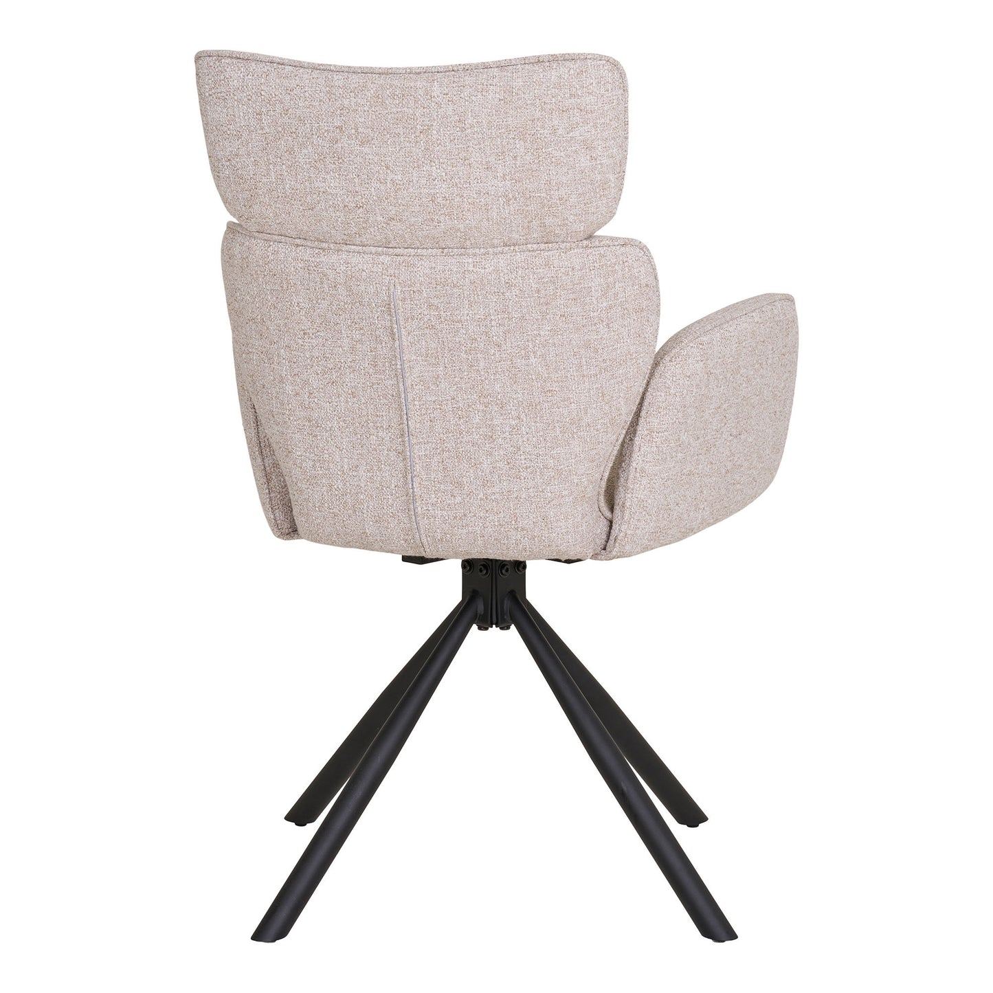 Scaun de dining rotativ, nisipiu, picioare negre