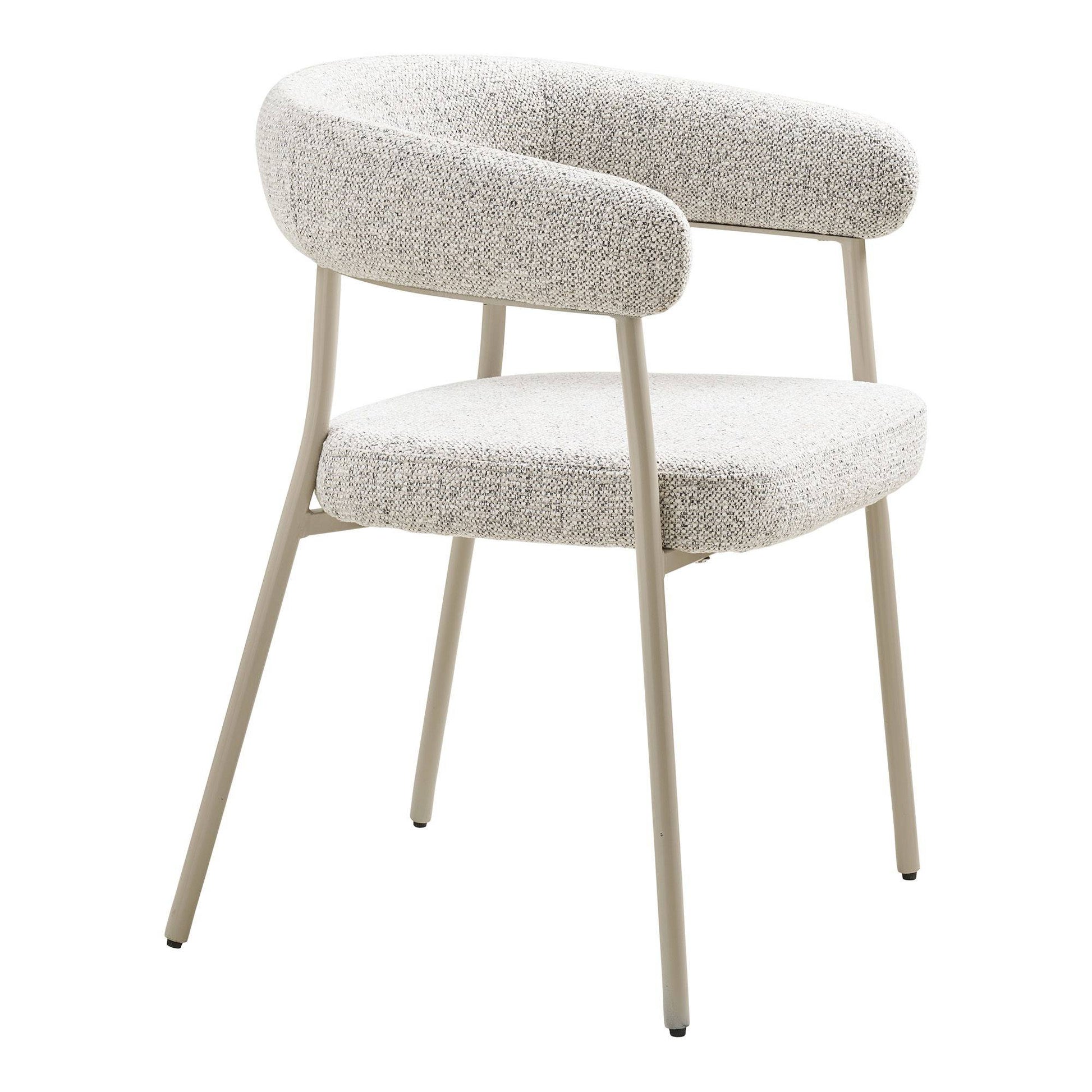 Scaun de dining nisipiu, picioare gri
