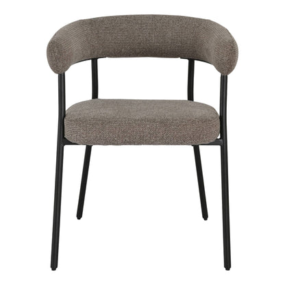 Scaun de dining maro, picioare negre