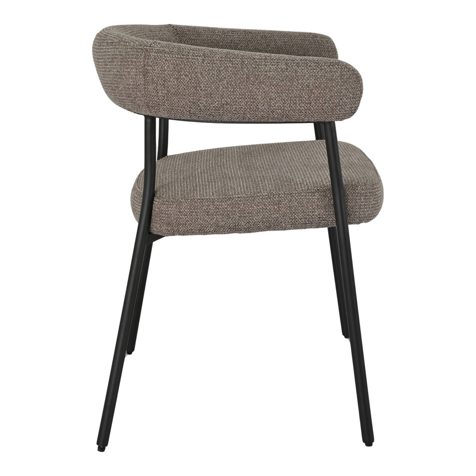 Scaun de dining maro, picioare negre